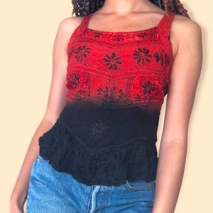 Red and black gradient sleeveless top